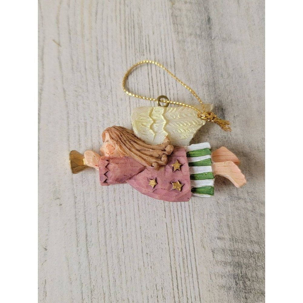 Mini angel girl horn star ornament Xmas decor wing - Picture 4 of 4